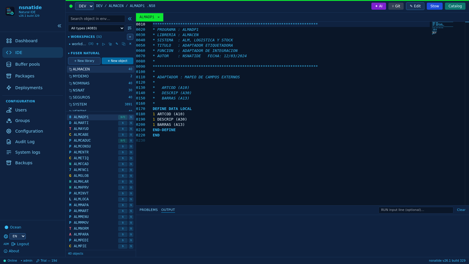 NSNatIDE — Un IDE de Natural en el navegador, con IA.