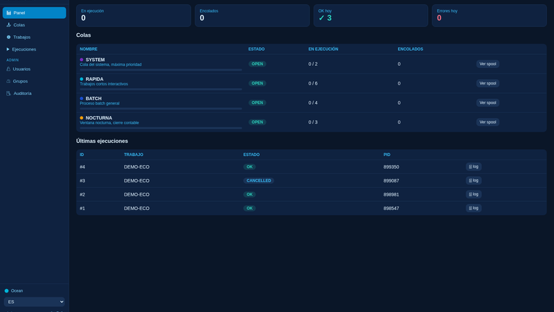 NSBatch live queue panel